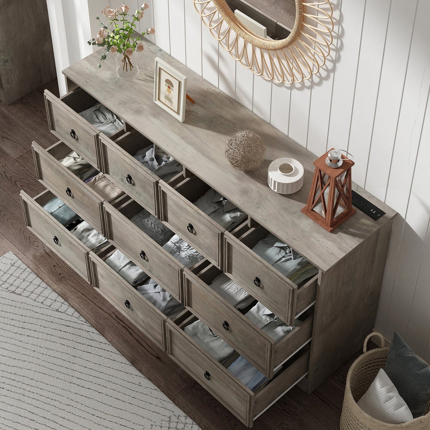 Yanosaku 10 Drawers Dresser for Bedroom - Yanosaku SotreFurnitureDS005 - GR