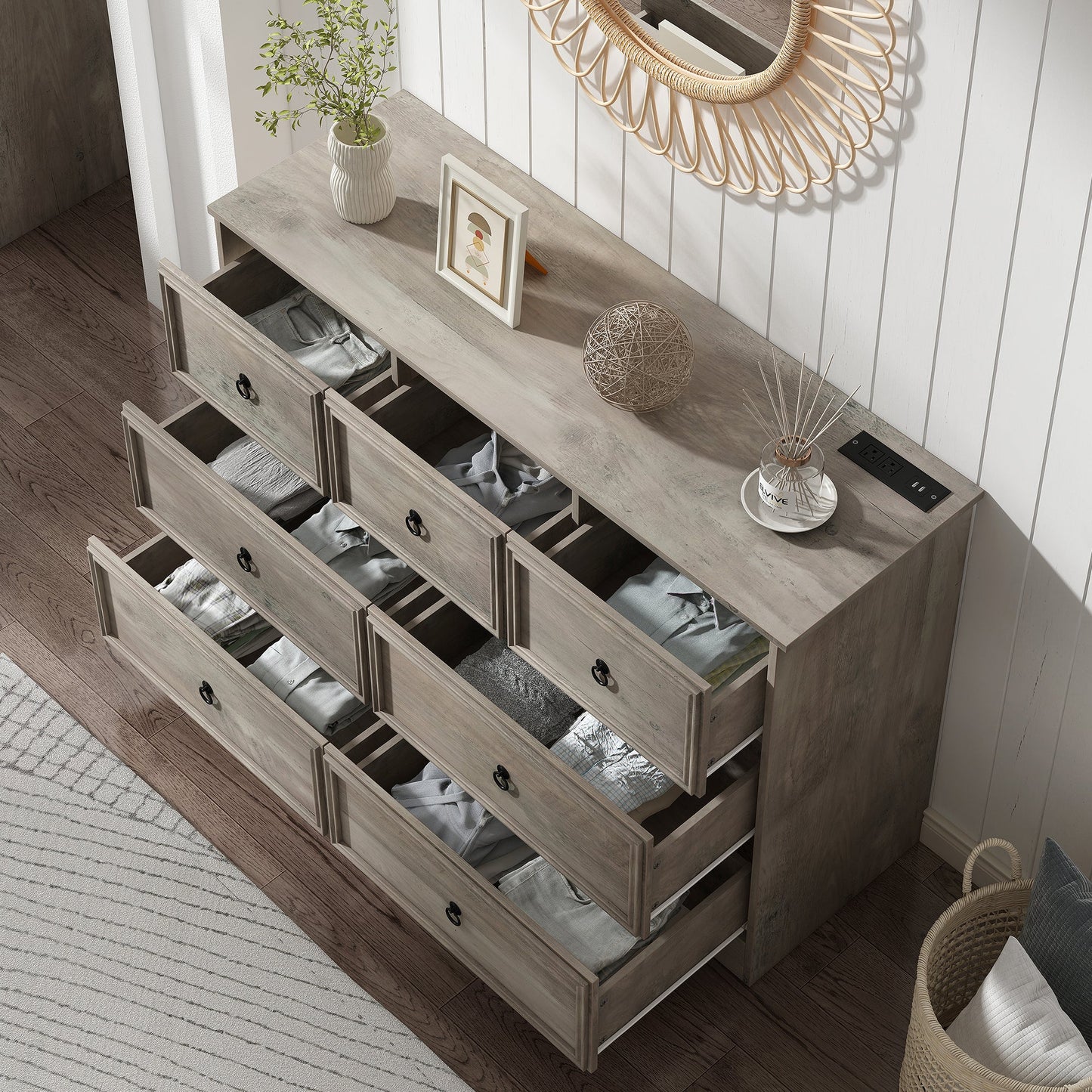 Yanosaku 7 Drawers Dresser for Bedroom - Yanosaku SotreFurnitureDS004 - GR