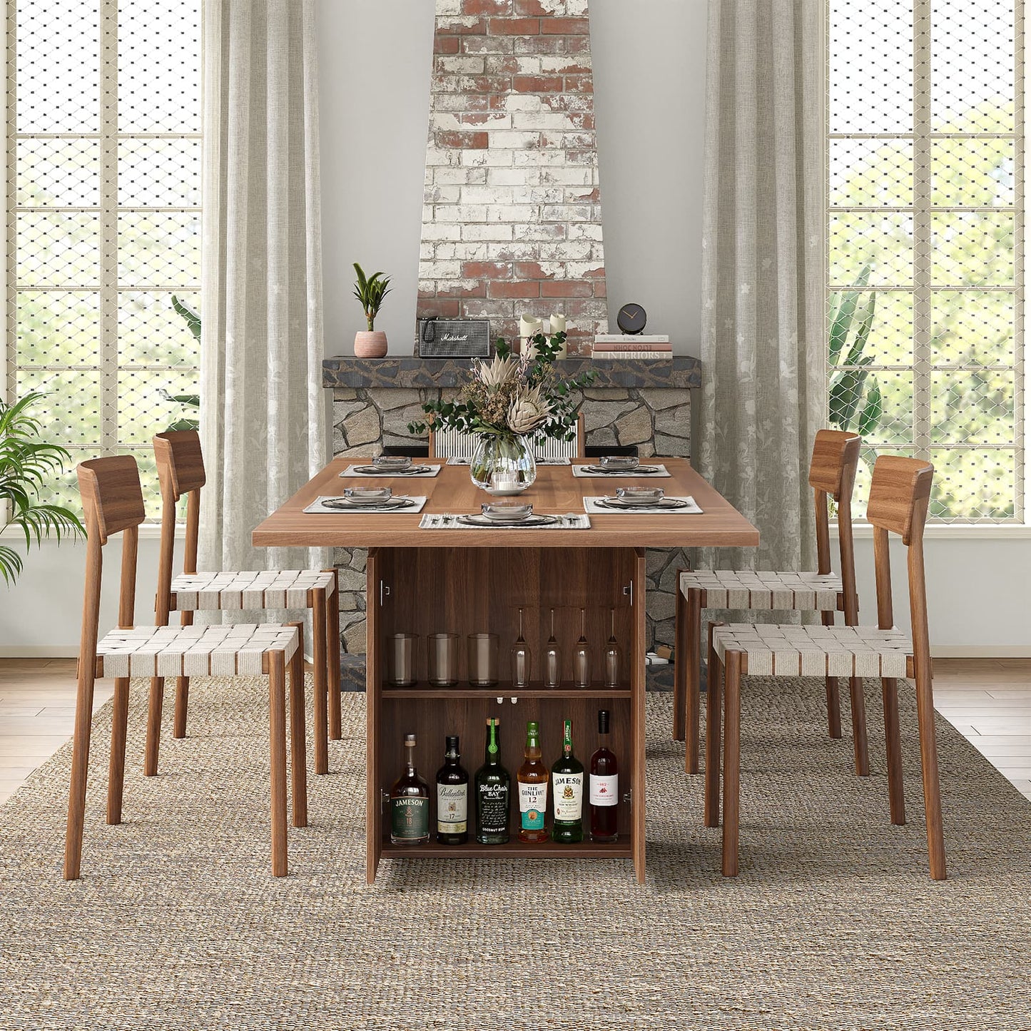 Yanosaku DT002 78.7" Rectangular Farmhouse Dining Table for 4–10 - Yanosaku SotreFurnitureDT002-BR