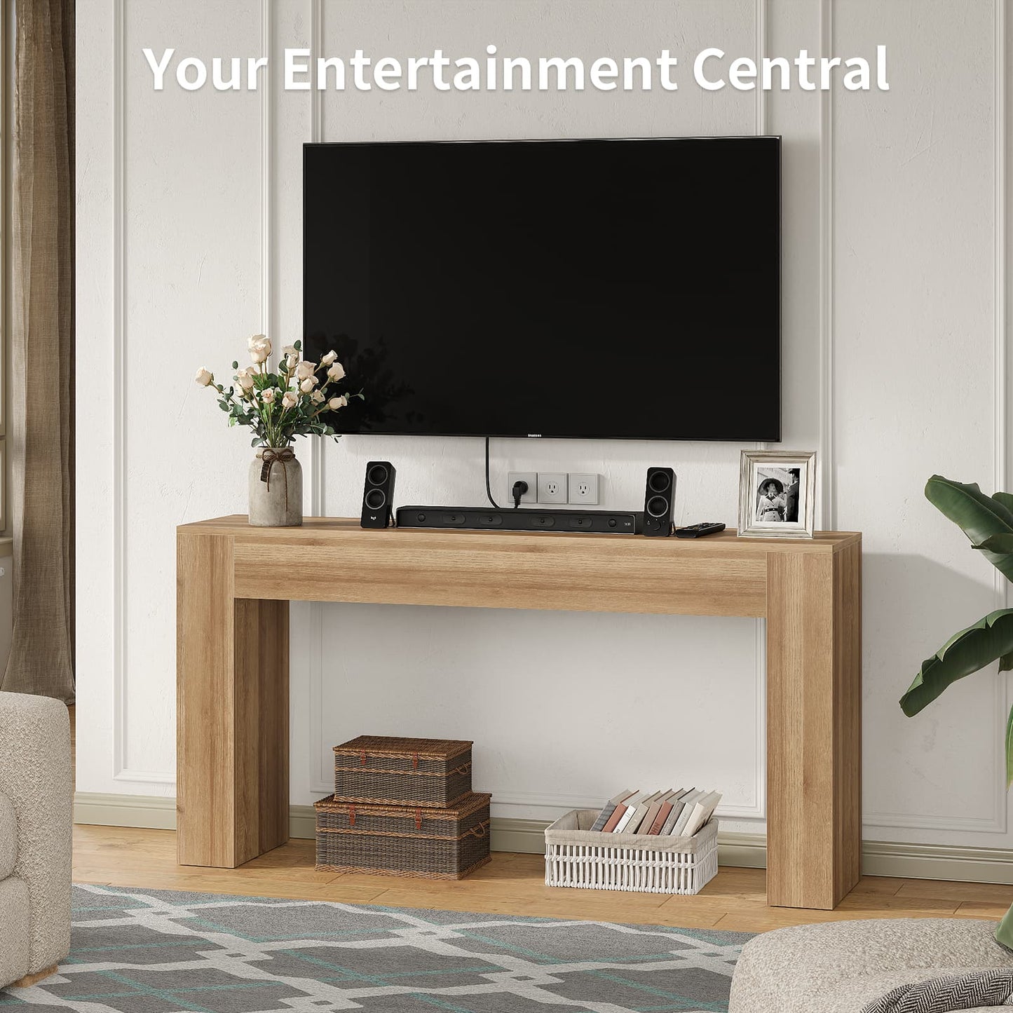 Yanosaku ST003 63" Farmhouse Console Table for Entryway & Living Room - Yanosaku SotreFurnitureST003-NR