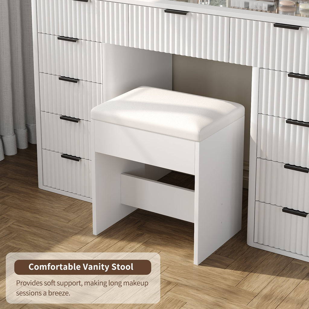 11-Drawer LED Mirror Vanity Desk - Vektaya - VektayaDesk