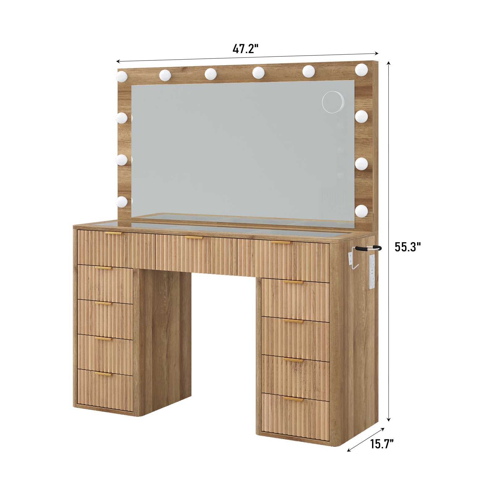 11-Drawer LED Mirror Vanity Desk - Vektaya - Vektaya – Yanosaku