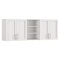 White Wall-Mounted Storage Cabinet with Doors & Adjustable Shelves, Wooden Laundry Room, Kitchen & Bathroom Cabinet