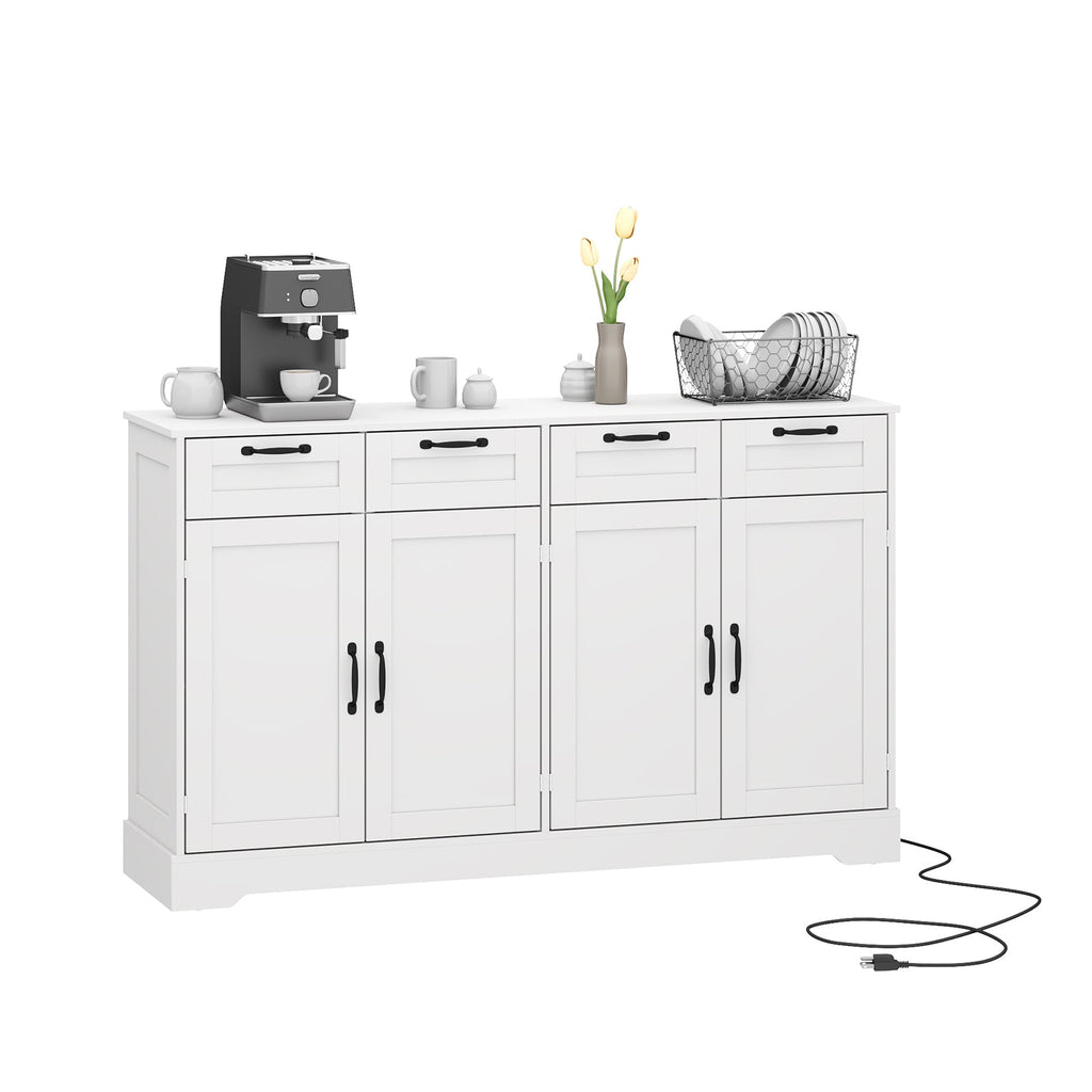 58.7 Inch Sideboard Buffet Cabinet - Vektaya - VektayaFurnitureSC021-WH