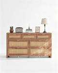7 Drawers Dresser for Bedroom, 57” Rattan Dresser with Ample Storage- Vektaya - VektayaDresserDS014
