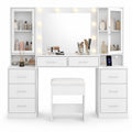 8-Drawer LED Mirror Vanity Desk - Vektaya - VektayaDesk