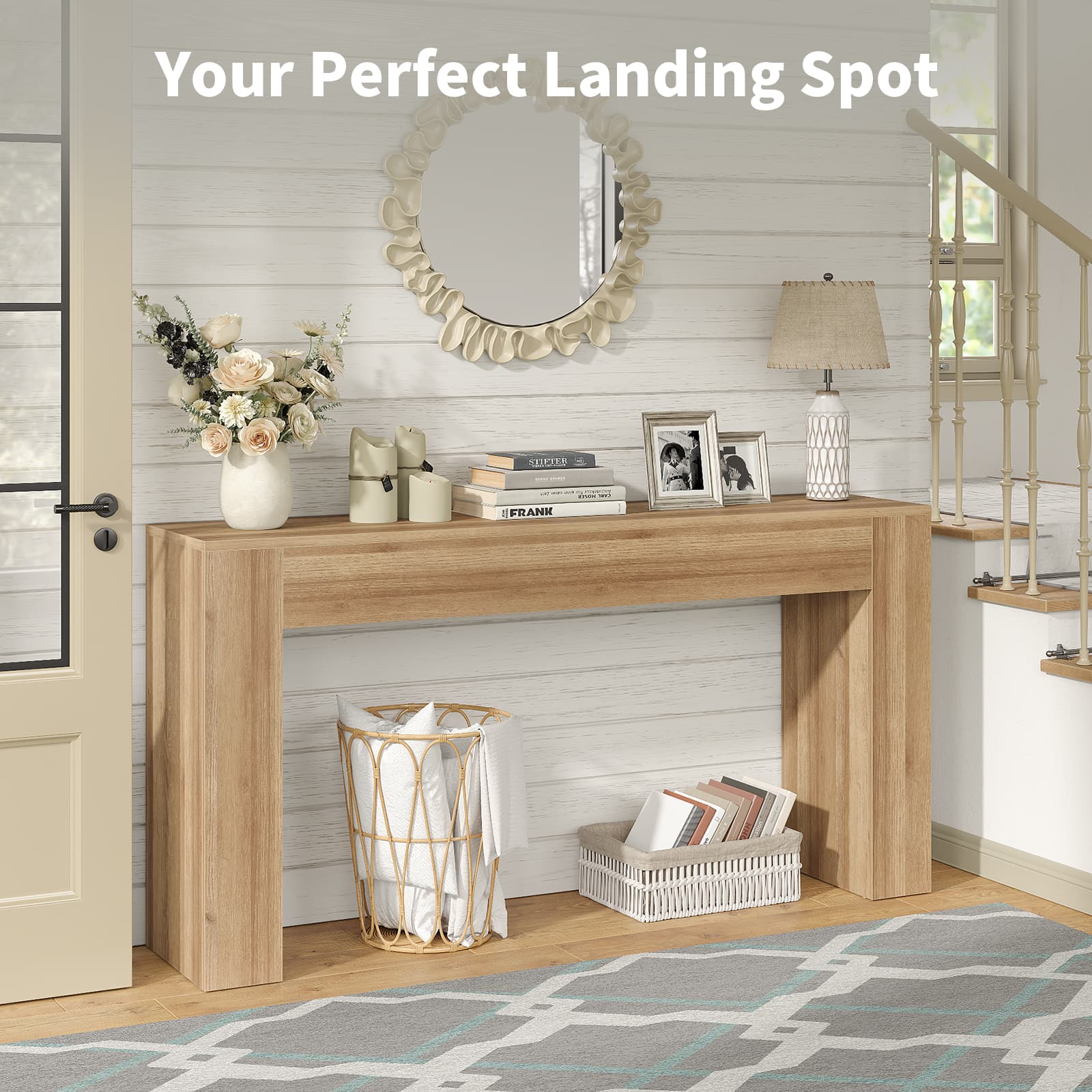 Yanosaku ST003 63" Farmhouse Console Table for Entryway & Living Room