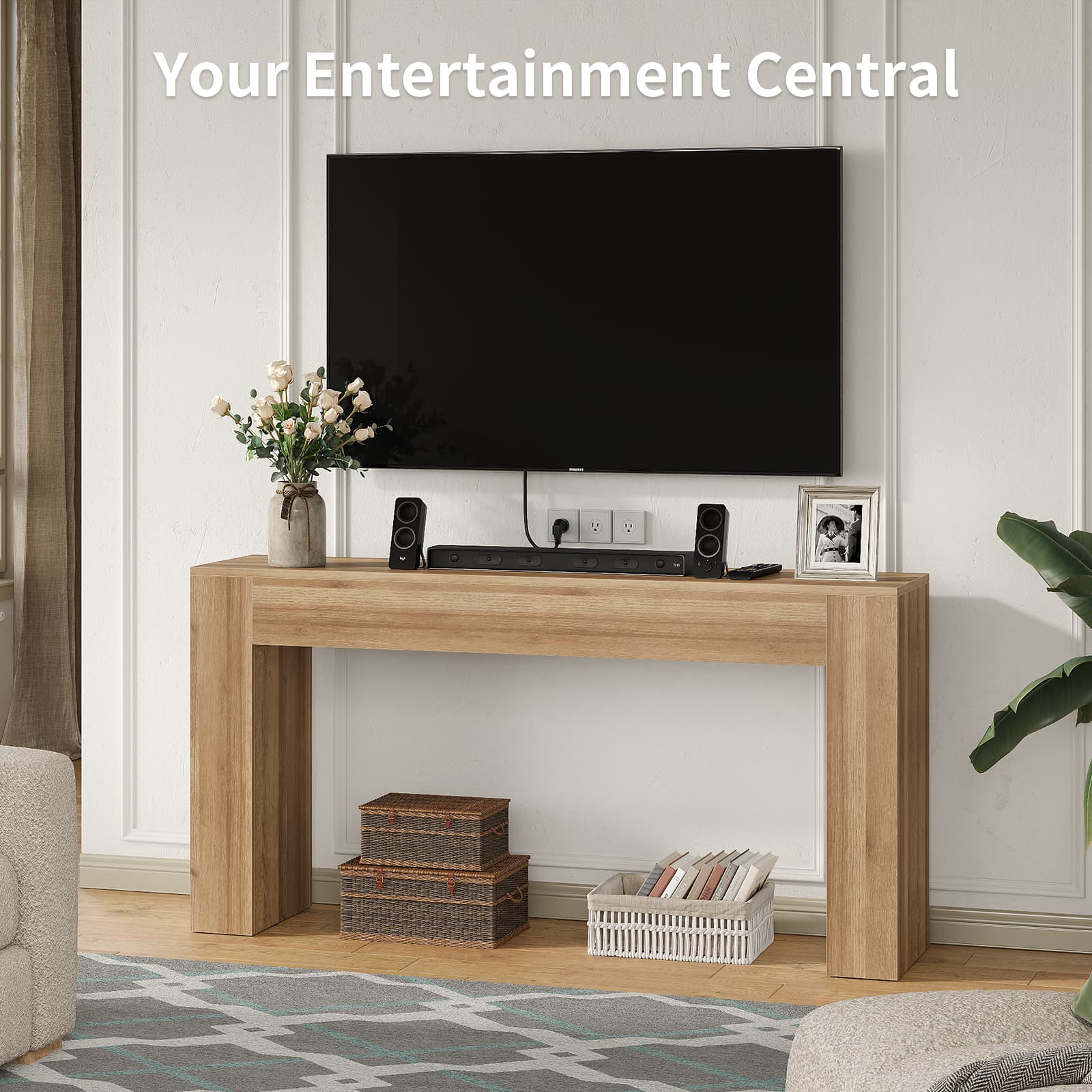 Yanosaku ST003 63" Farmhouse Console Table for Entryway & Living Room