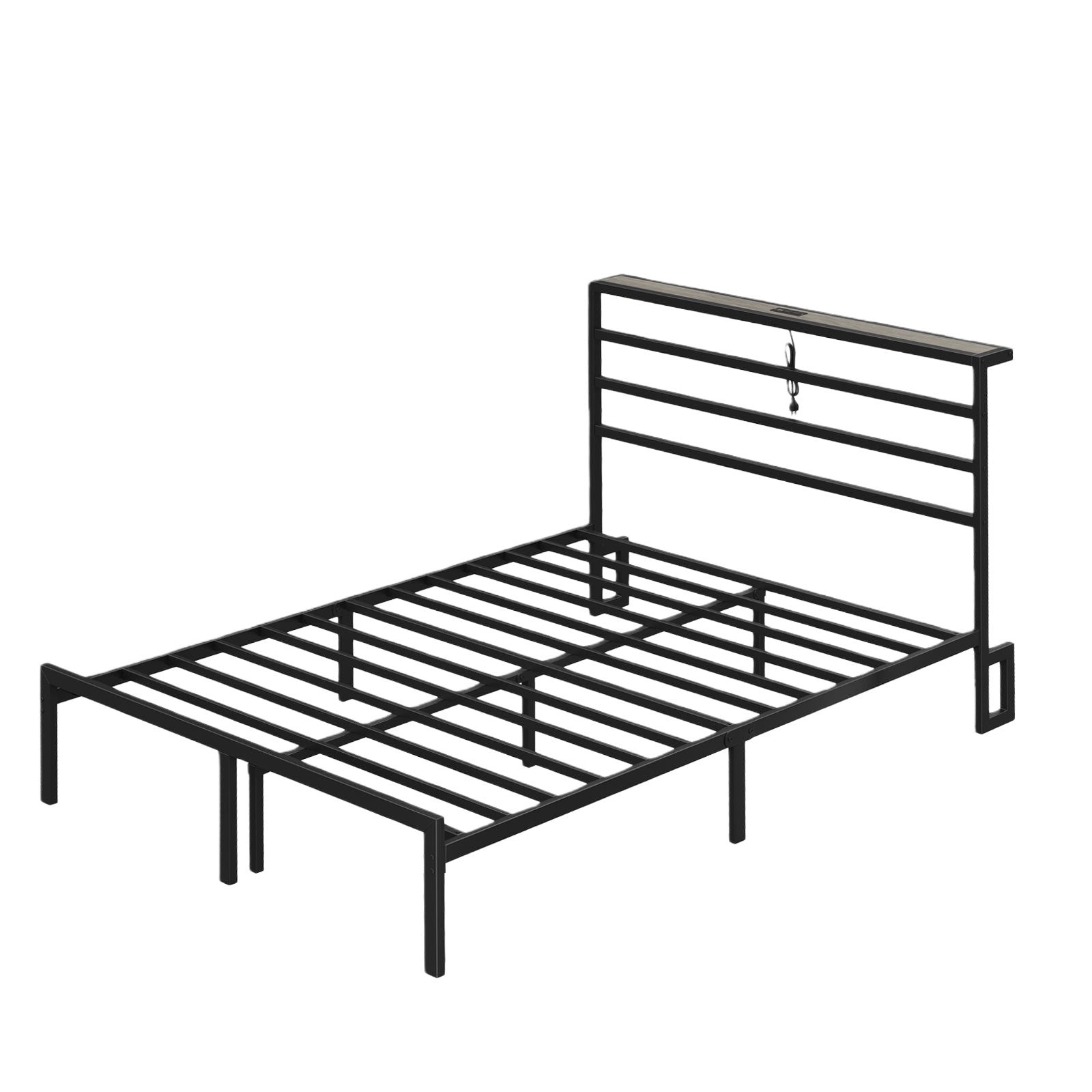 Vektaya US - BF006 - GR - F Full Size Metal Bed Frame with LED Lights - VektayaFurnitureUS-BF006-GR-F