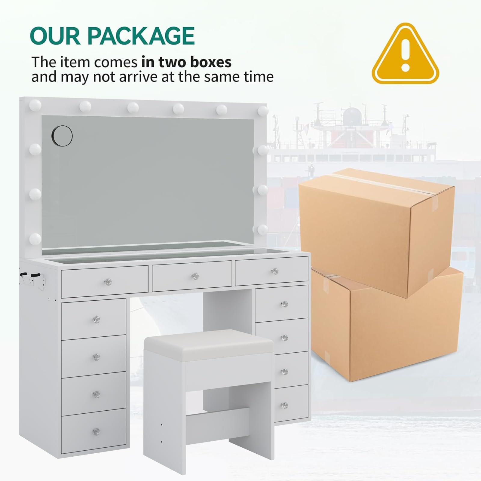 Makeup Vanity Desks, LED Mirror Vanities & Bedroom Storage | Vektaya