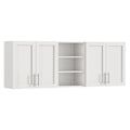 White Wall-Mounted Storage Cabinet with Doors & Adjustable Shelves, Wooden Laundry Room, Kitchen & Bathroom Cabinet - YanosakuUS-WC001-WE