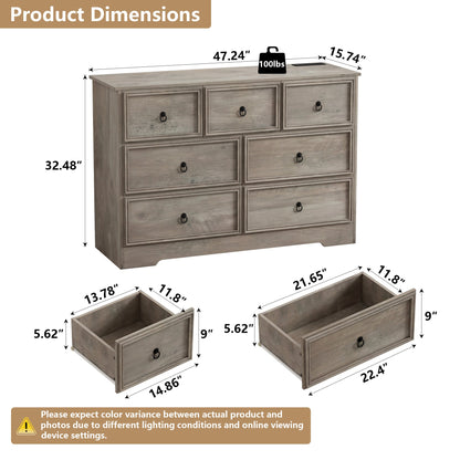 Yanosaku 7 Drawers Dresser for Bedroom - Yanosaku SotreFurnitureDS004 - GR