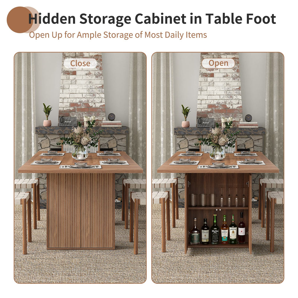 Yanosaku DT002 78.7" Rectangular Farmhouse Dining Table for 4–10 - Yanosaku SotreFurnitureDT002-BR