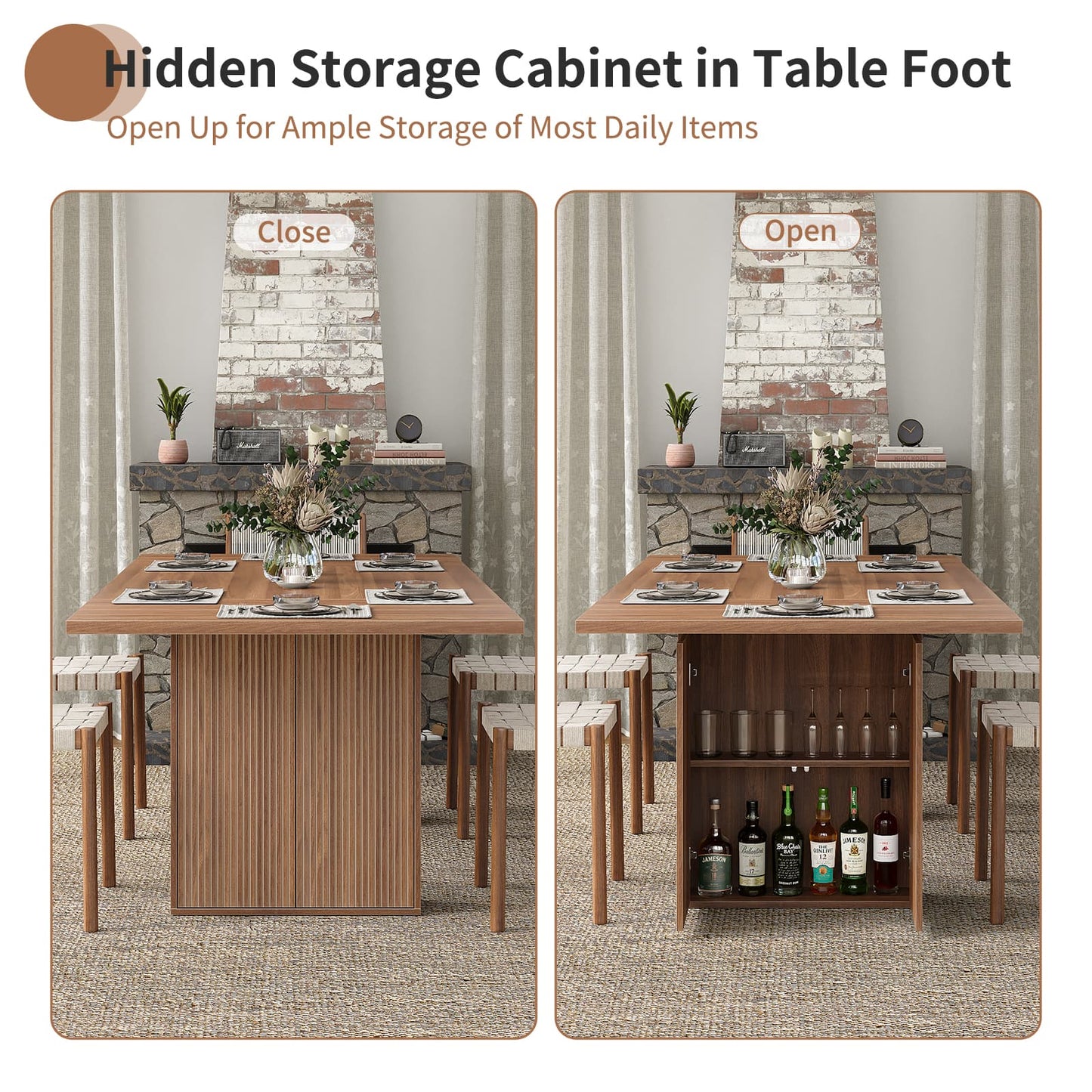 Yanosaku DT002 78.7" Rectangular Farmhouse Dining Table for 4–10 - Yanosaku SotreFurnitureDT002-BR