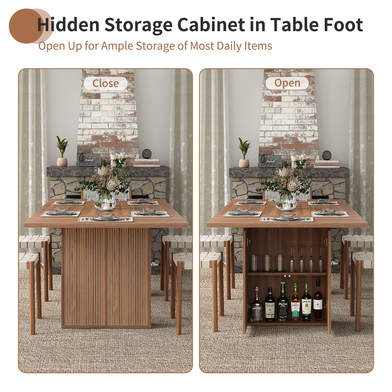 Yanosaku DT002 78.7" Rectangular Farmhouse Dining Table for 4–10 - Yanosaku SotreFurnitureDT002-BR