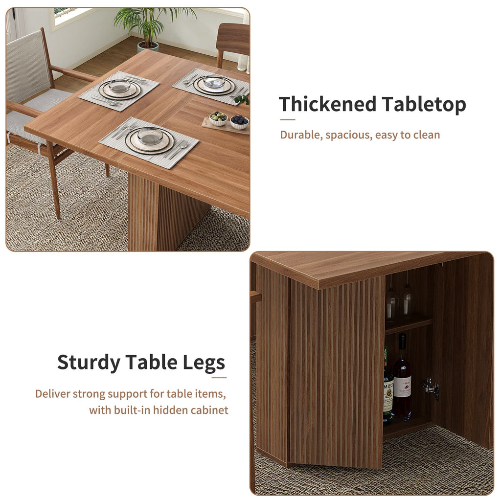 Yanosaku DT002 78.7" Rectangular Farmhouse Dining Table for 4–10 - Yanosaku SotreFurnitureDT002-BR