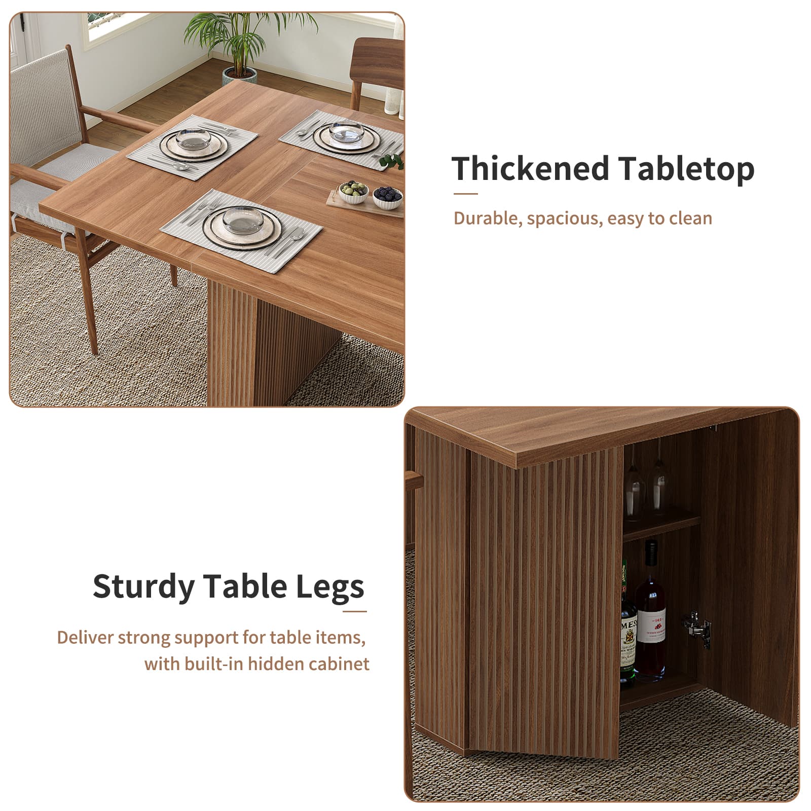 Yanosaku DT002 78.7" Rectangular Farmhouse Dining Table for 4–10 - Yanosaku SotreFurnitureDT002-BR