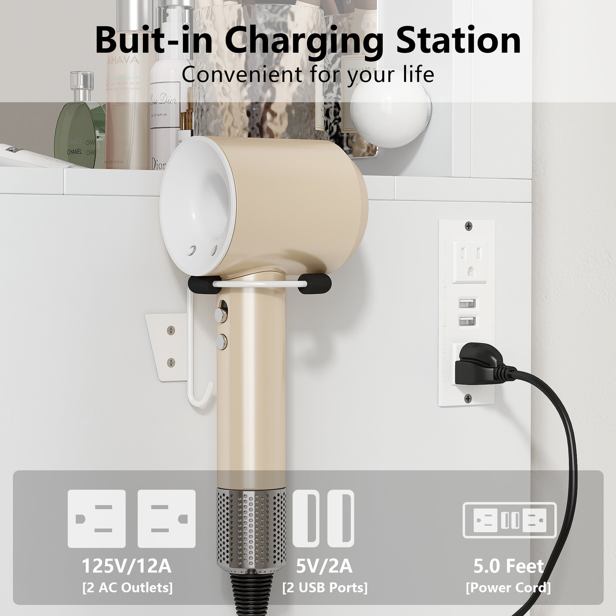 Yanosaku Modern White Makeup Vanity Set Table with Stool & LED Mirror 9 Drawers Luxury - Yanosaku SotreFurniture