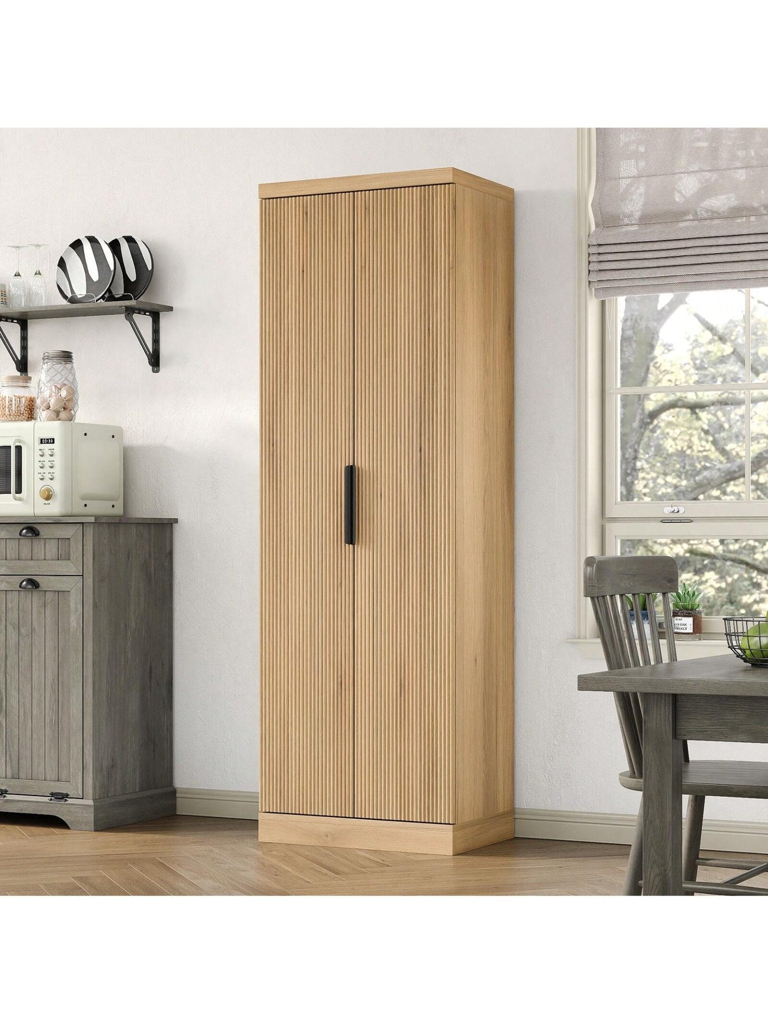 Yanosaku SC002 71'' Tall Storage Cabinet, 5 - Tier Fluted - Yanosaku SotreFurnitureSC002