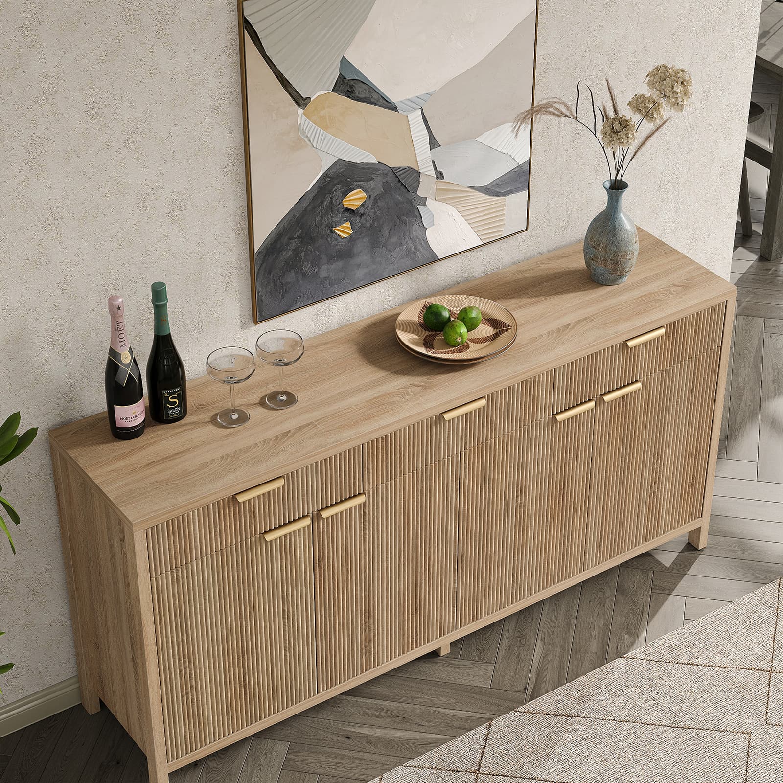 Yanosaku SC005 66'' Storage Cabinet with Drawers & Doors - Yanosaku SotreFurnitureSC005 - NR