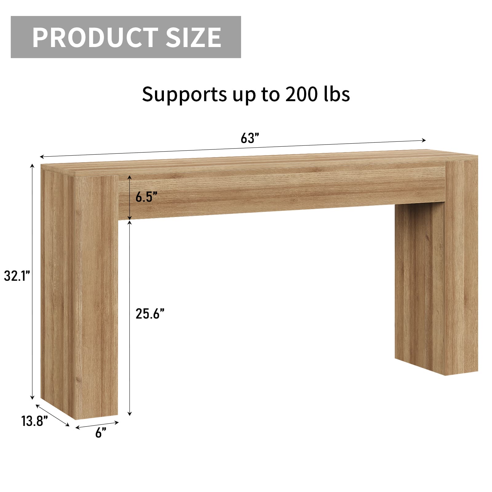 Yanosaku ST003 63" Farmhouse Console Table for Entryway & Living Room - Yanosaku SotreFurnitureST003-NR