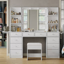 Yanosaku VD011 Bedroom Makeup Vanity desk with LED Mirror, 11 Drawers