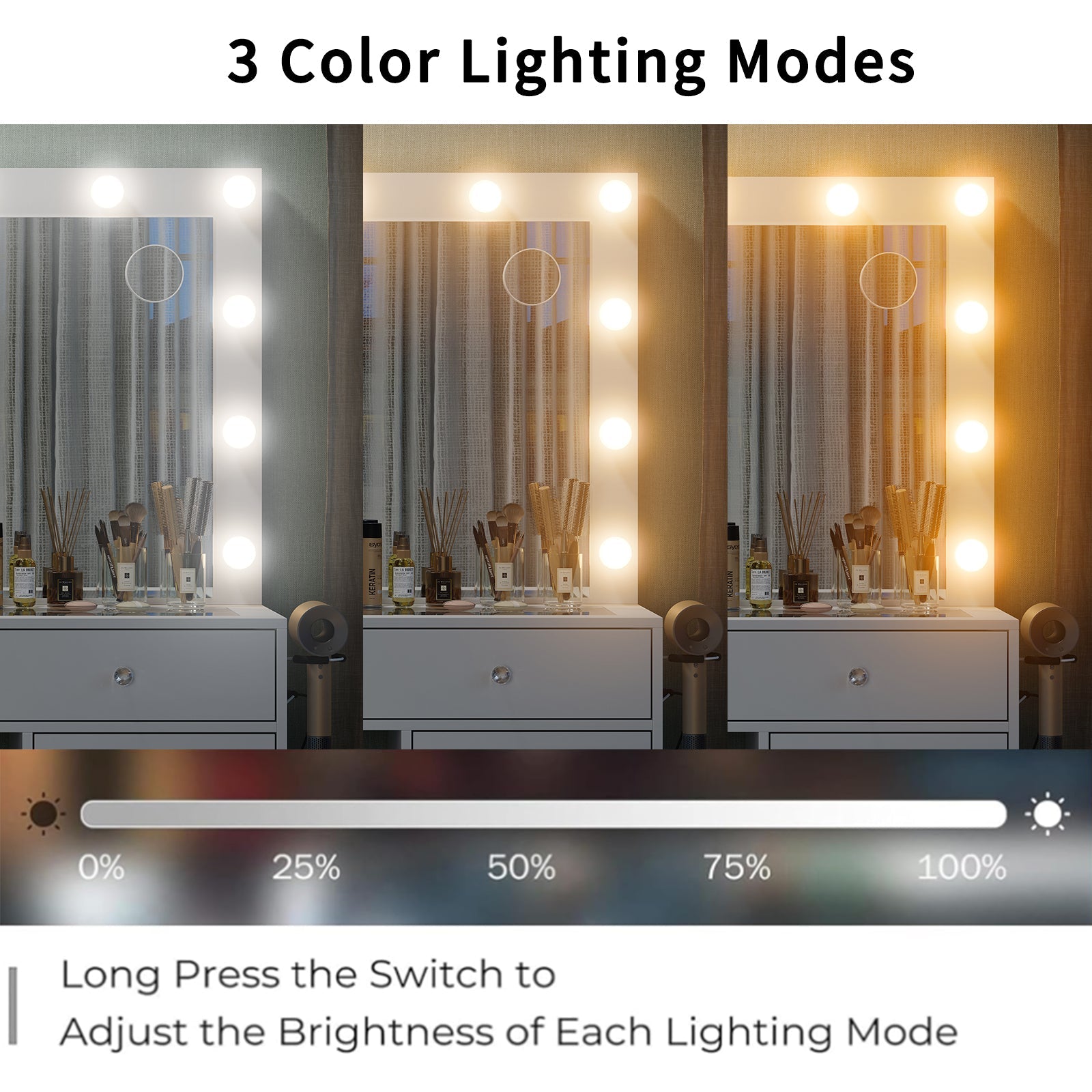 Yanosaku VD015 55''W White Vanity Set, LED Mirror, 11 Drawers - Yanosaku SotreFurnitureVD015 - WH